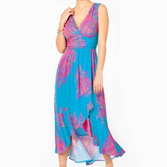 Lily Pulitzer Moana Maxi Wrap Dress - Picture 1 of 13